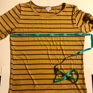 Mustard with a Navy stripe GiGi from LuLaRoe